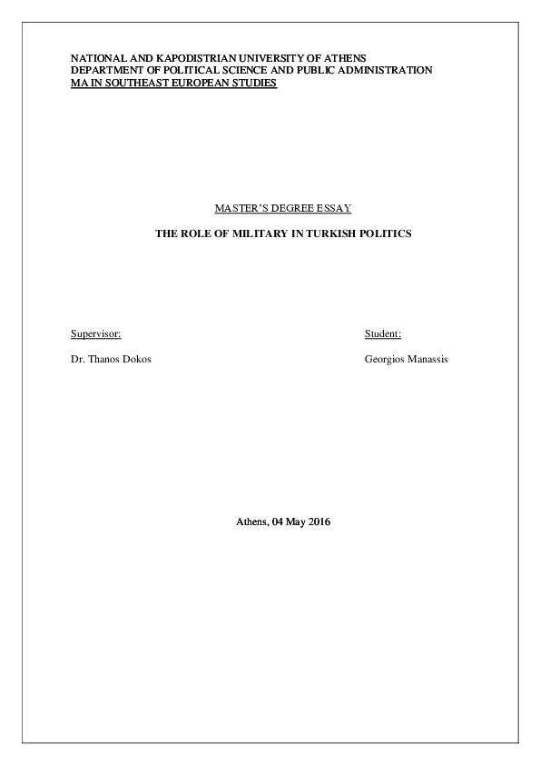 (PDF) The Role of Military in Turkish Politics_George Manassis