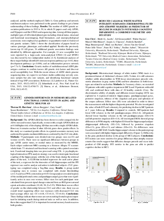 (PDF) Reduced Callosal White Matter Integrity Surpasses Cerebrospinal ...