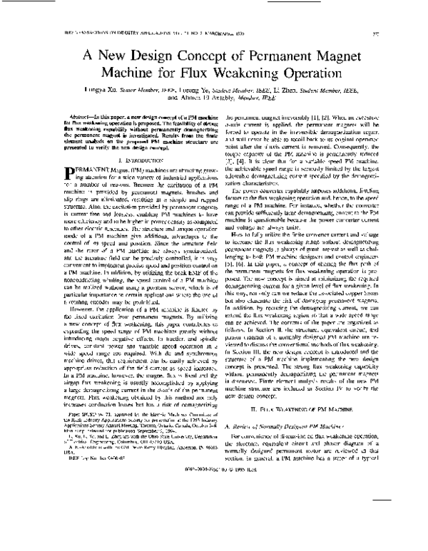 (PDF) A new design concept of permanent magnet machine for flux ...