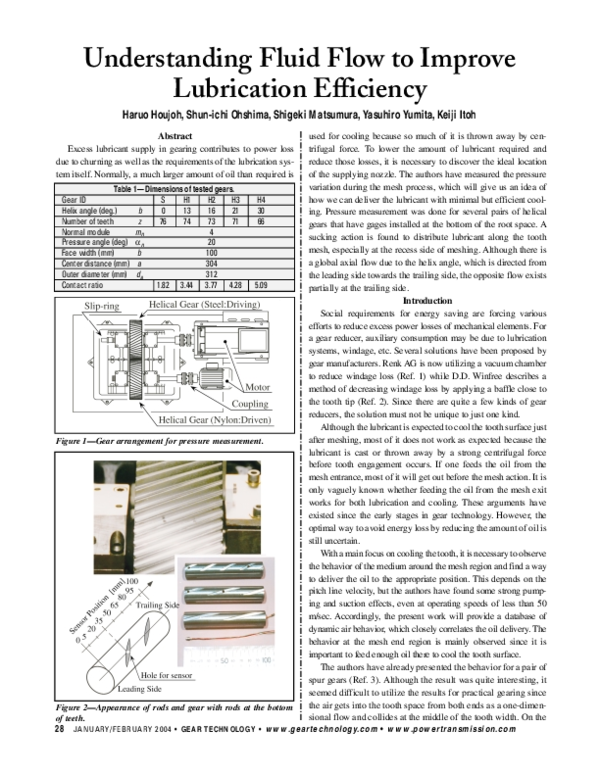 (PDF) Understanding Fluid Flow to Improve Lubrication Efficiency
