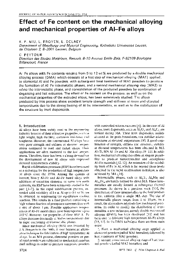 (PDF) Effect of Fe content on the mechanical alloying and mechanical ...