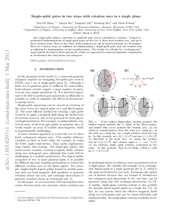 (PDF) Single-qubit gates in two steps with rotation axes in a single plane