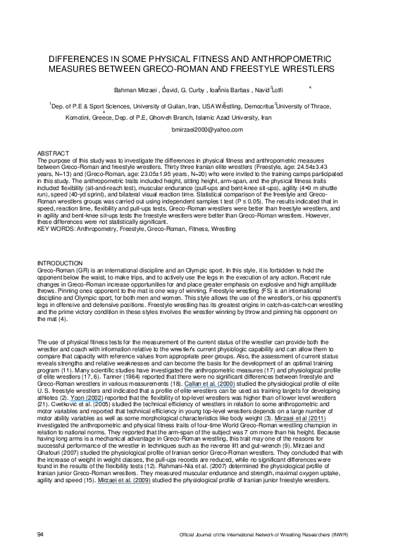 (PDF) Differences in Some Physical Fitness and Anthropometric Measures ...