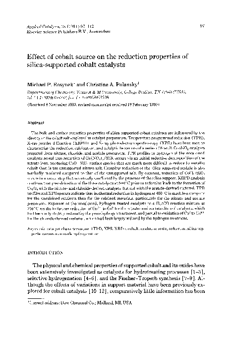 (PDF) Effect of cobalt source on the reduction properties of silica ...