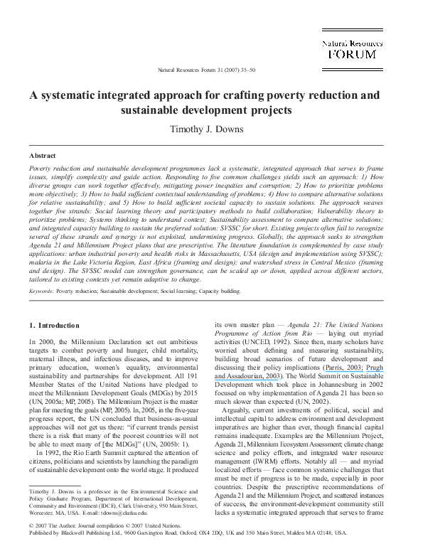 (PDF) A systematic integrated approach for crafting poverty reduction ...