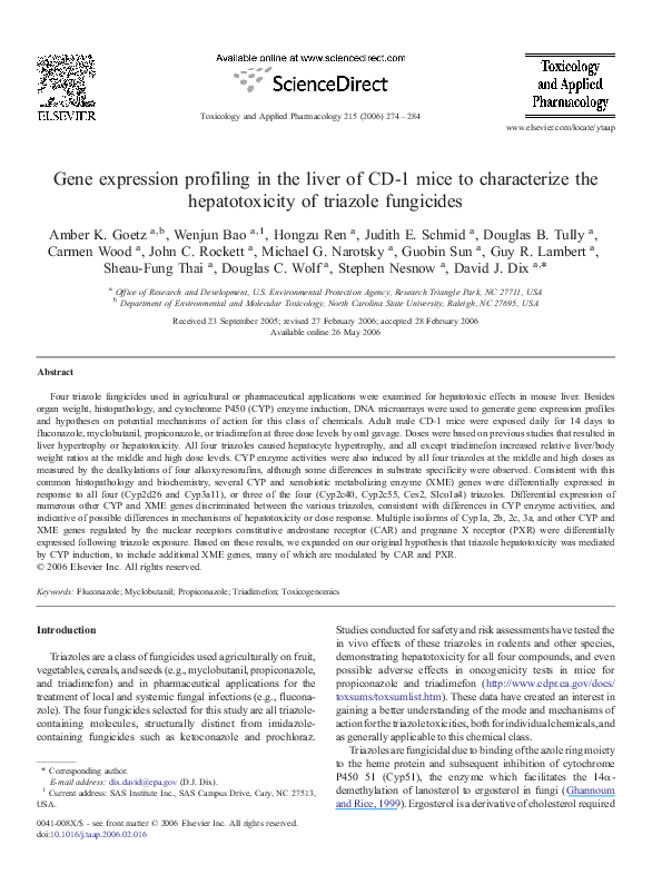 (PDF) Gene expression profiling in the liver of CD-1 mice to ...