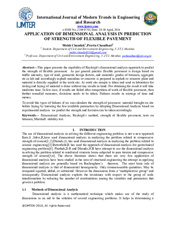 (PDF) APPLICATION OF DIMENSIONAL ANALYSIS IN PREDICTION OF STRENGTH OF ...