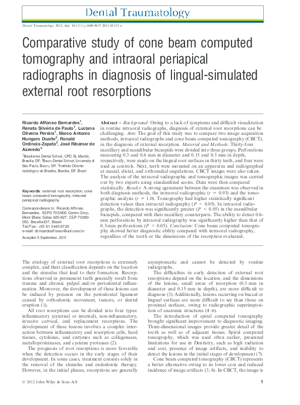 (PDF) A comparative study of cone-beam computed tomography and digital ...