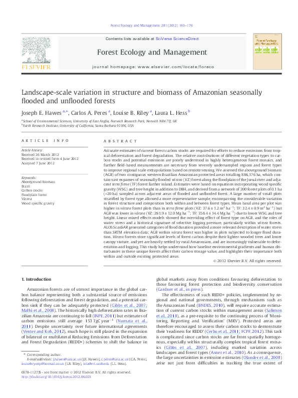 (PDF) Landscape-scale variation in structure and biomass of Amazonian ...