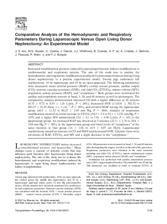 (PDF) Comparative Analysis of the Hemodynamic and Respiratory ...