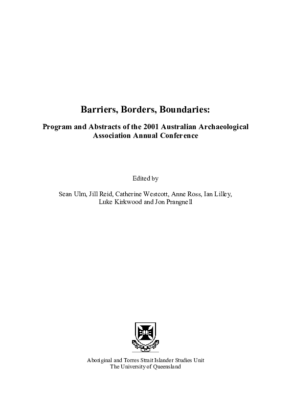 (PDF) Barriers, Borders, Boundaries Program and Abstracts of the 2001