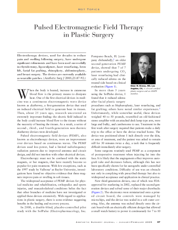 (PDF) Pulsed field therapy in plastic surgery Brian
