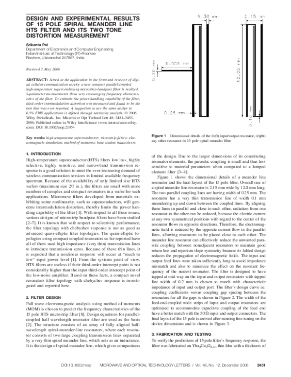 (PDF) Design and experimental results of 15 pole spiral meander line ...