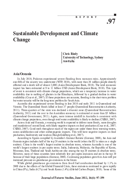 (PDF) Sustainable Development and Climate Change