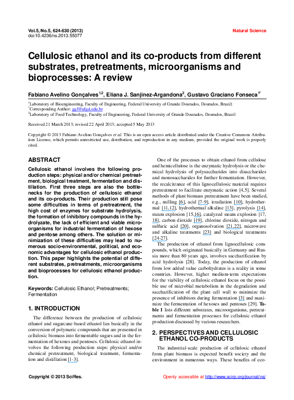 (PDF) Cellulosic ethanol and its co-products from different substrates ...