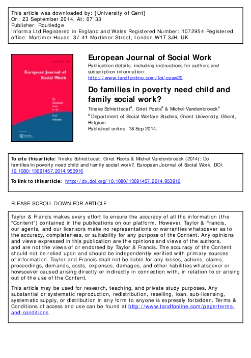 (PDF) Do families in poverty need child and family social work?