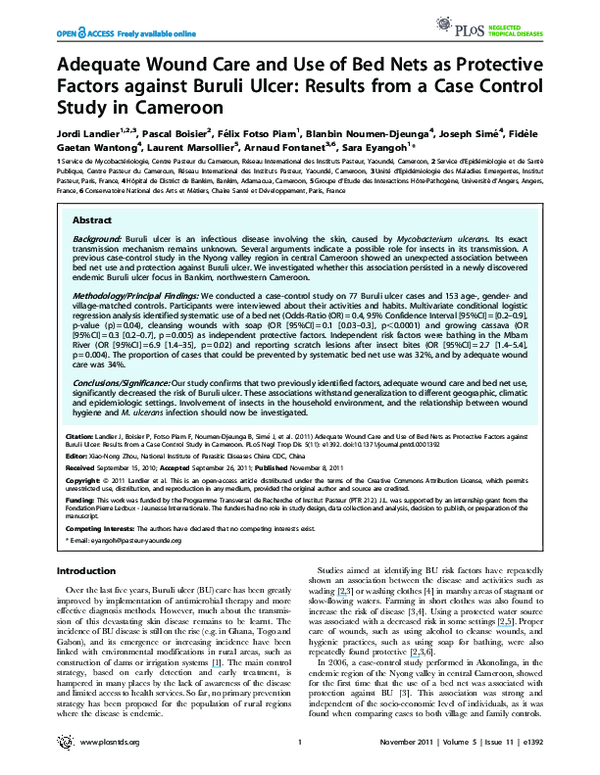 (PDF) Adequate Wound Care and Use of Bed Nets as Protective Factors ...