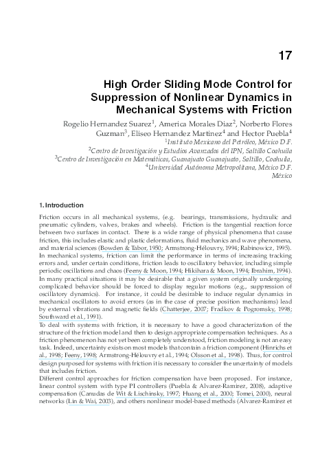 (PDF) High Order Sliding Mode Control for Suppression of Nonlinear ...