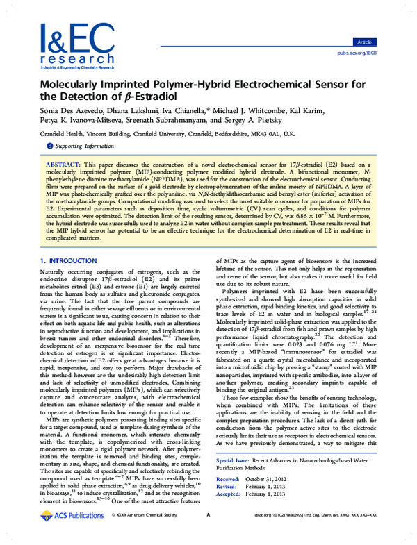(PDF) Molecularly Imprinted Polymer-Hybrid Electrochemical Sensor for ...