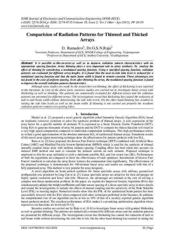 (PDF) Comparision of Radiation Patterns for Thinned and Thicked Arrays