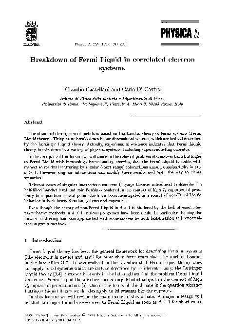 (PDF) Breakdown of Fermi liquid in correlated electron systems