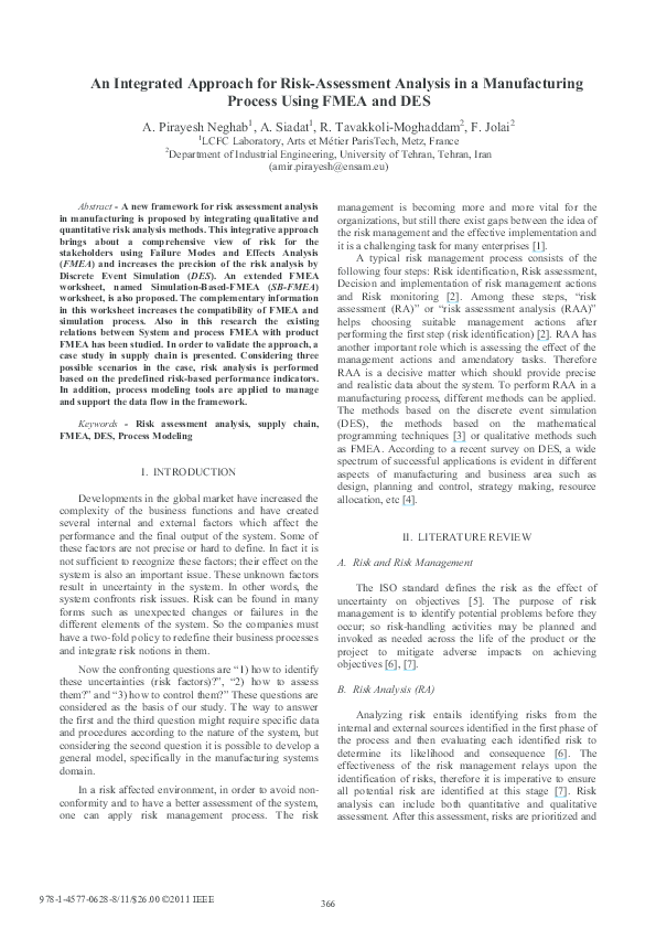 (PDF) An integrated approach for risk-assessment analysis in a ...