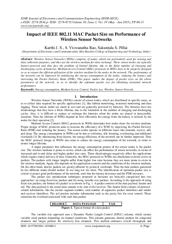 (PDF) Impact of IEEE 802.11 MAC Packet Size on Performance of Wireless ...