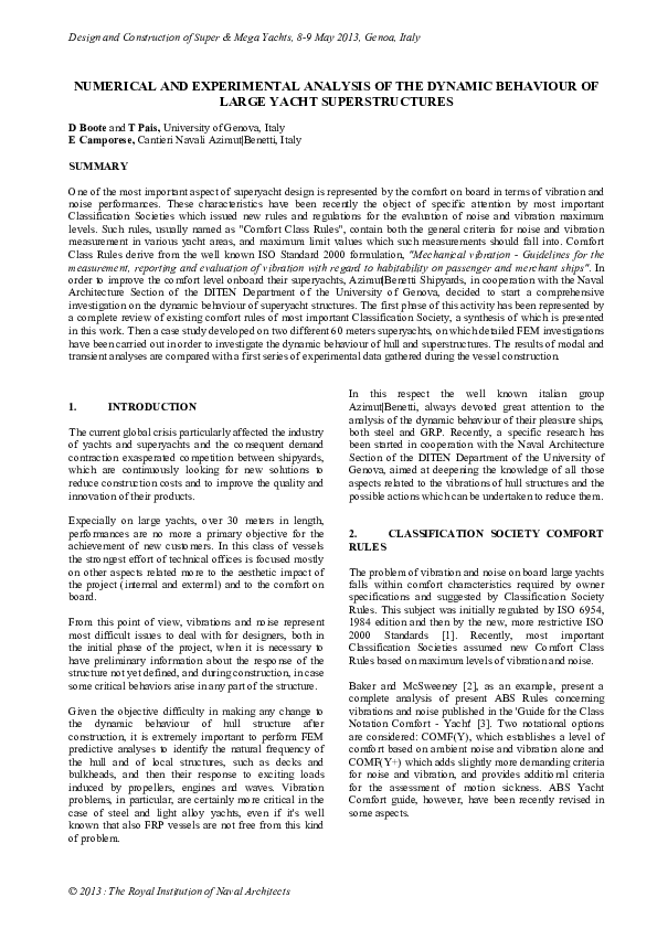 (PDF) Numerical and Experimental Analysis of the Dynamic Behaviour of ...
