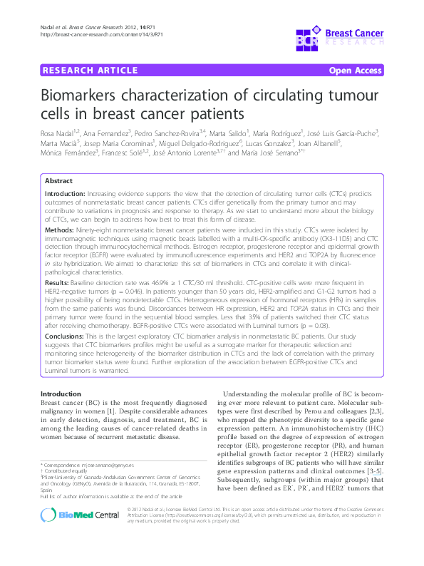 (PDF) Phenotypic characterization of circulating tumor cells in triple ...