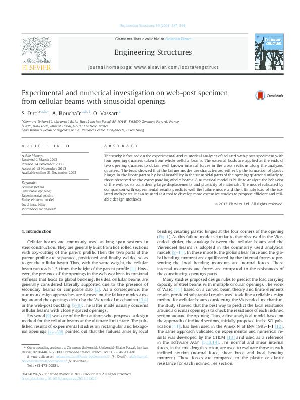 (PDF) Experimental and numerical investigation on web-post specimen ...