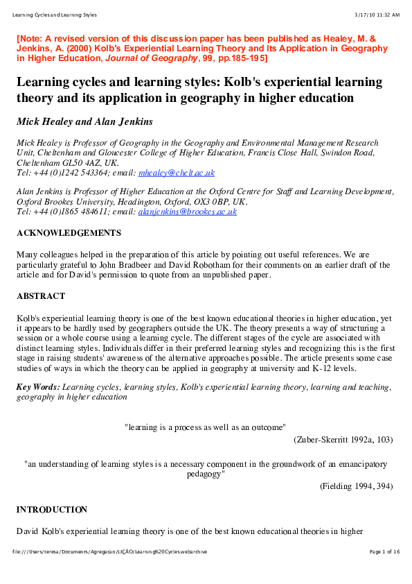 Kolb fry essay samples picture