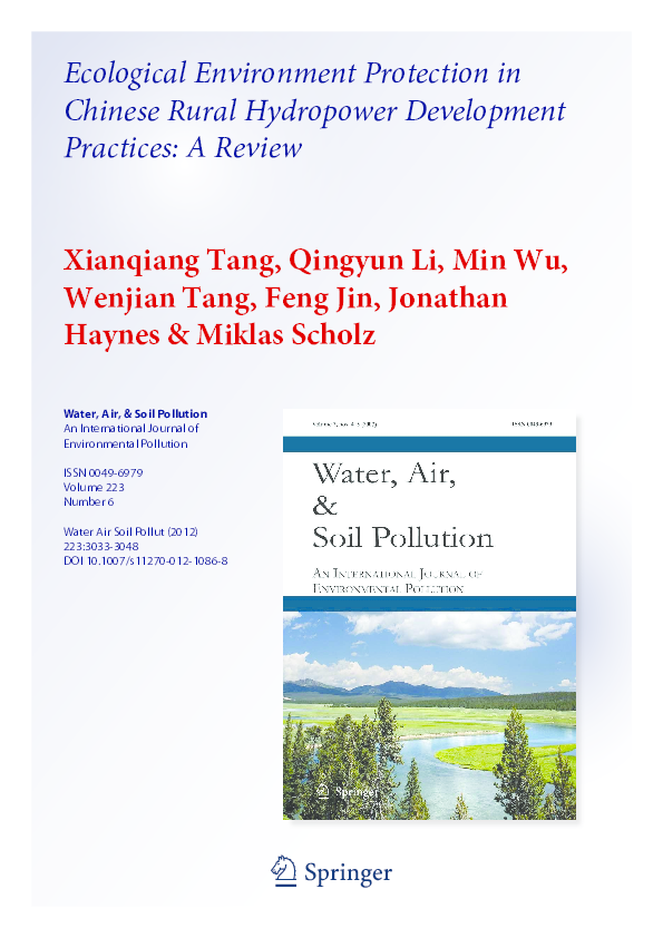(PDF) Ecological Environment Protection in Chinese Rural Hydropower ...