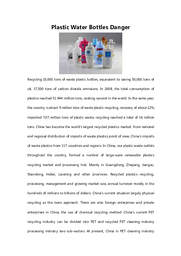 (PDF) Plastic Water Bottles Danger Bottle Man Academia.edu