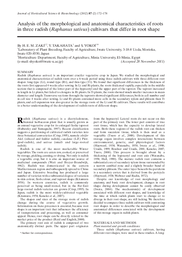 (PDF) Analysis of the morphological and anatomical characteristics of ...