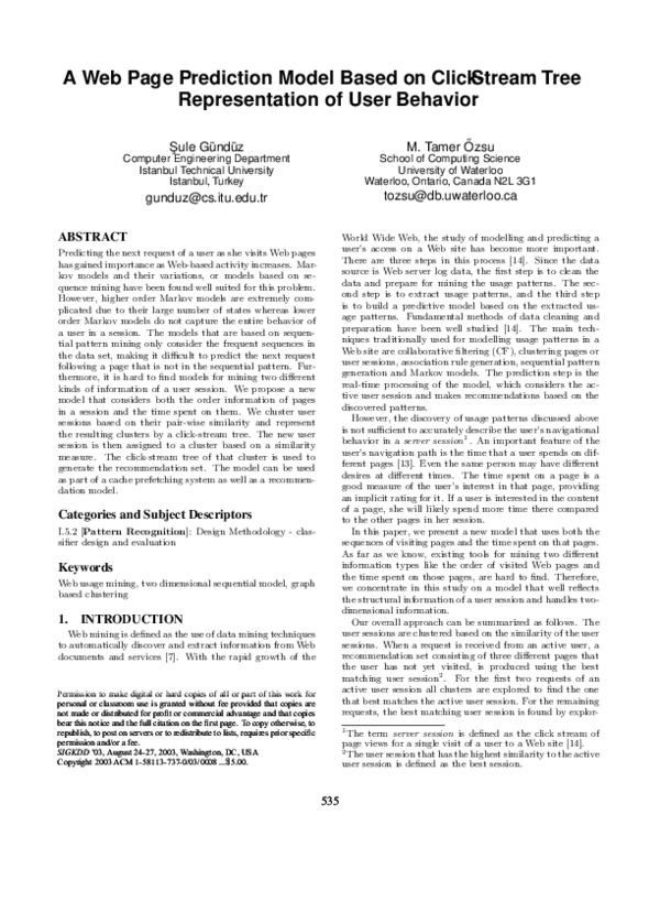 (PDF) A Web page prediction model based on click-stream tree ...