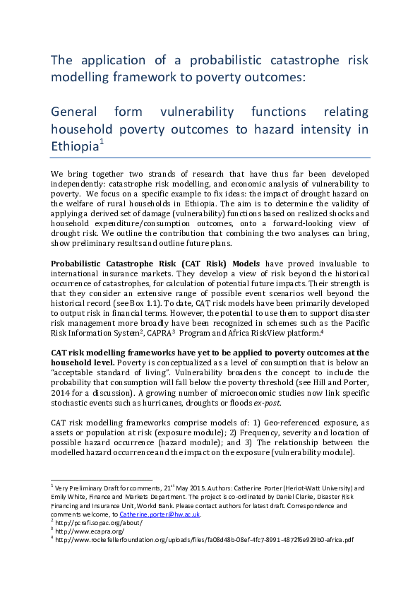 (PDF) Policy brief: Can CAT risk models be used for poverty and ...