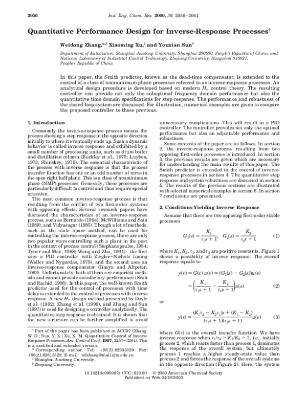 (PDF) Quantitative Performance Design for Inverse-Response Processes
