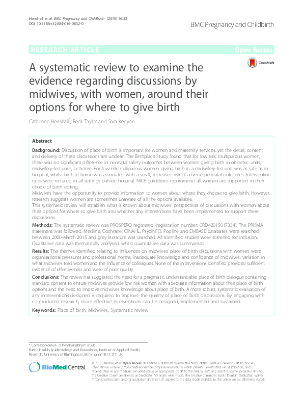 (PDF) A systematic review to examine the evidence regarding discussions ...