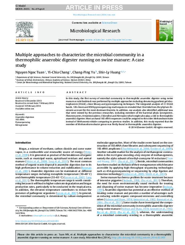 (PDF) Multiple approaches to characterize the microbial community in a ...