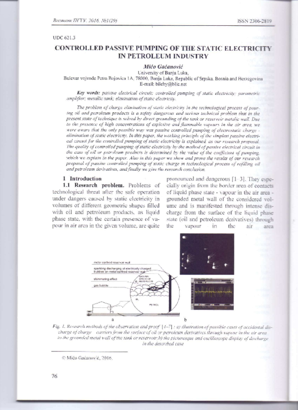 (PDF) CONTROLLED PASSIVE PUMPING OF THE STATIC ELECTRICITY IN PETROLEUM ...