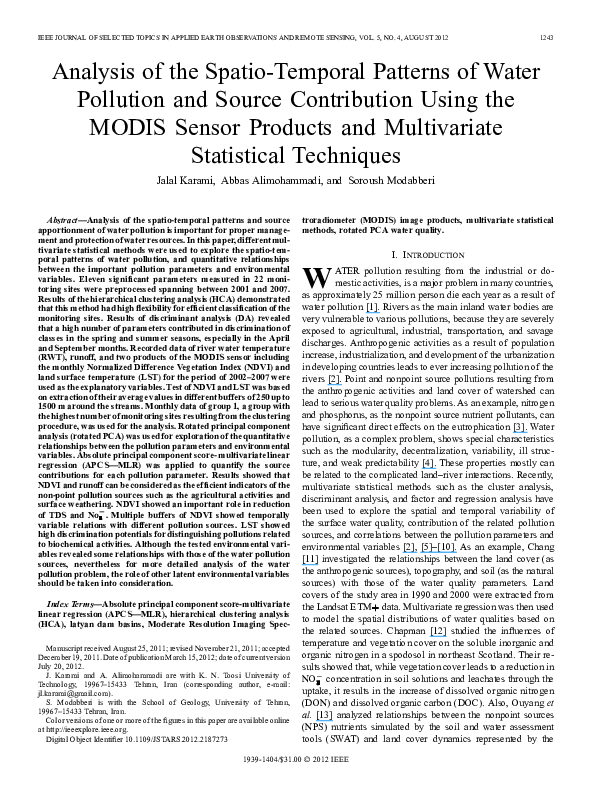 (PDF) Analysis of the Spatio-Temporal Patterns of Water Pollution and ...