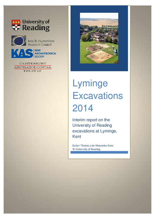 (PDF) Lyminge Excavations 2014 Interim report on the University of ...