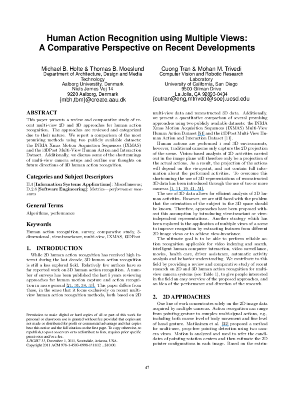 (PDF) Human action recognition using multiple views