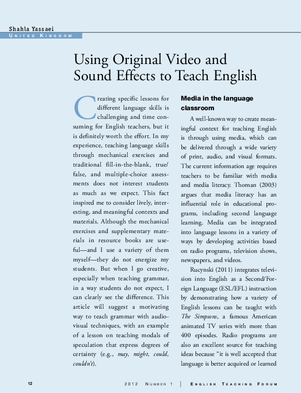 Video in the Language Classroom