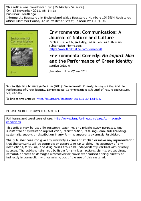 Ça Commence Par Moi / Je Deviens No Impact Man