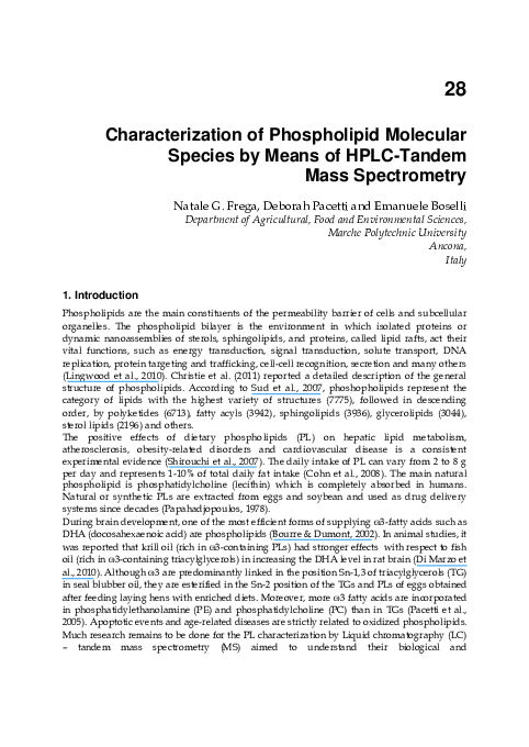 (PDF) Characterization of Phospholipid Molecular Species in the Edible ...