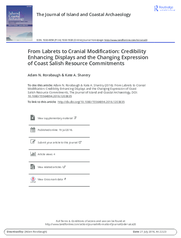 (PDF) From Labrets to Cranial Modification: Credibility Enhancing ...