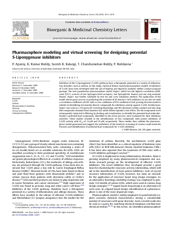 (PDF) Pharmacophore modeling and virtual screening for designing ...