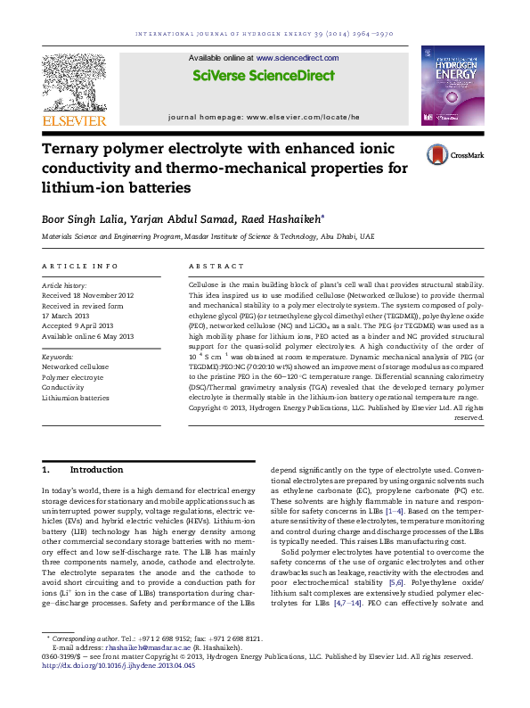 (PDF) Ternary polymer electrolyte with enhanced ionic conductivity and ...