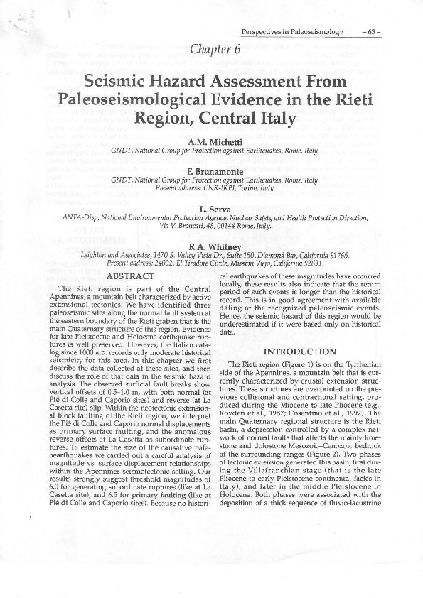 (PDF) Seismic hazard assessment from paleoseismological evidence in the ...